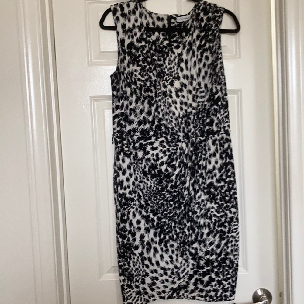 Calvin Klein black and white dress